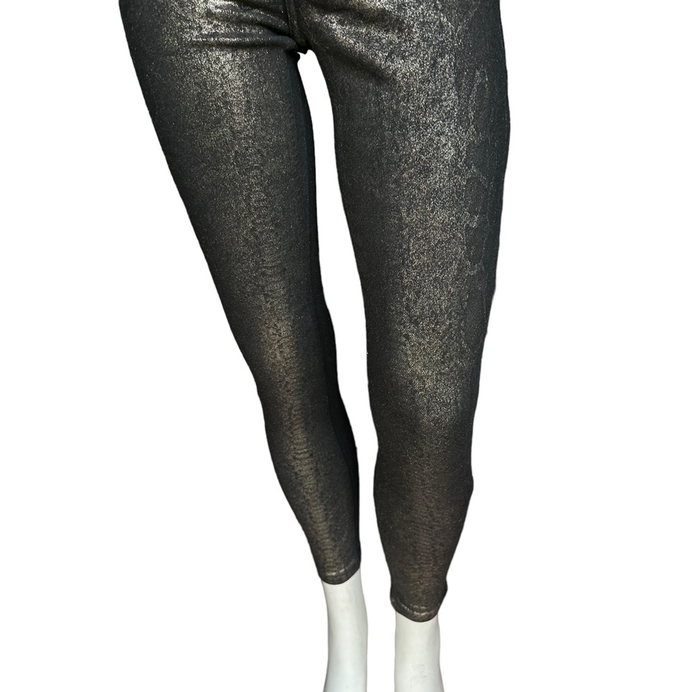 All Saints Miller Snakeskin Print Metallic Foil Grunge Jeans Size 25 - Picture 3 of 12